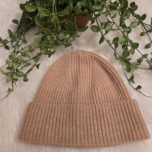 J. Crew 100% Cashmere Hat - Soft Tan